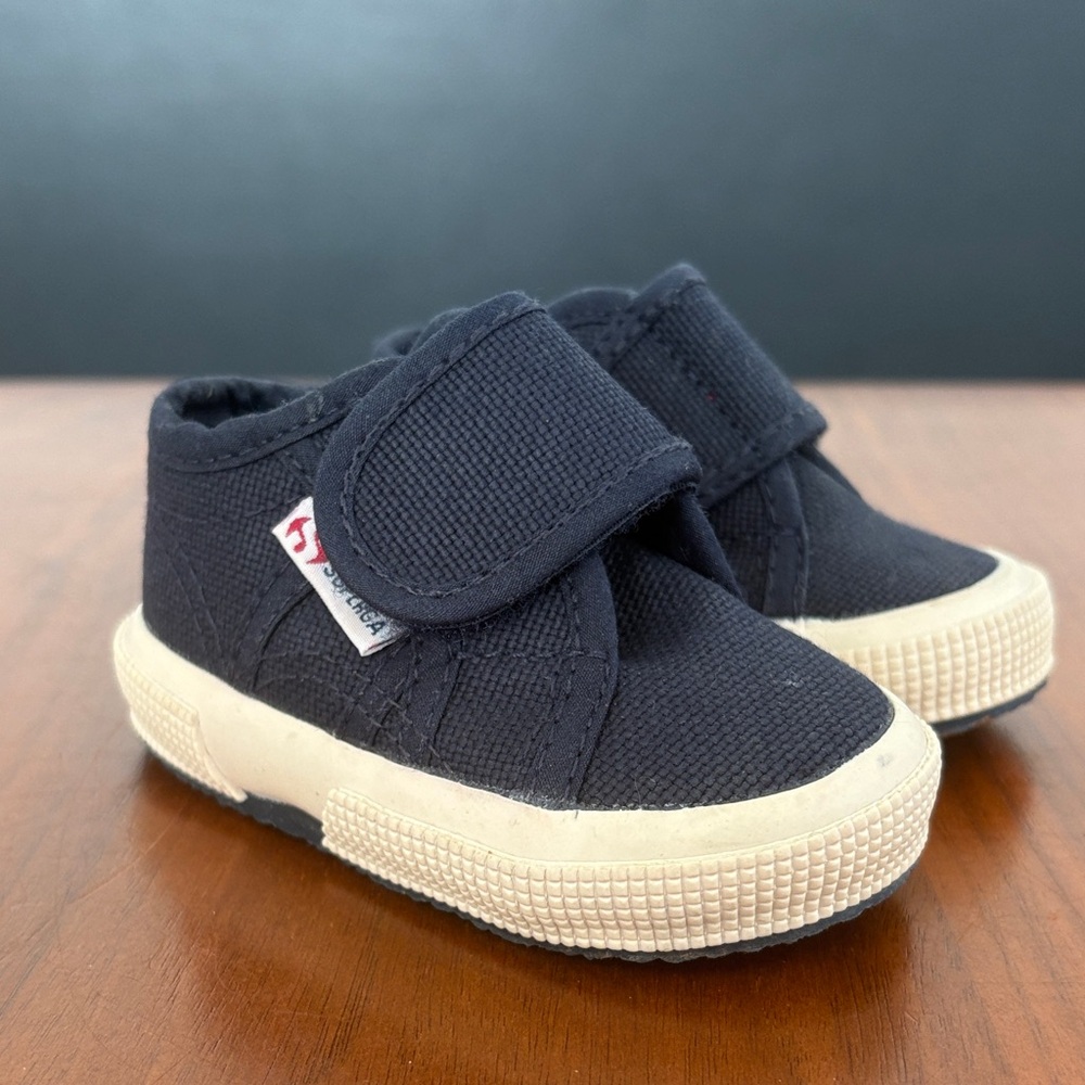 Superga, Kids Bstrap Sneakers - Blue Navy, infant size 3